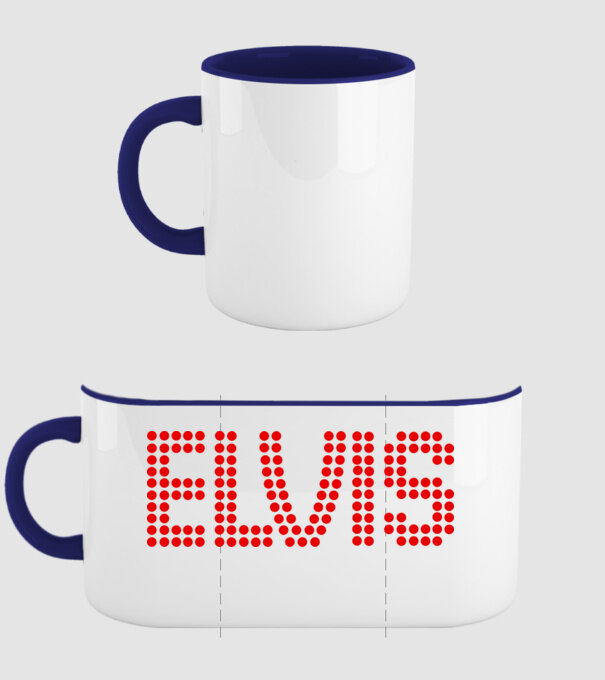 Elvis minta sötétkék pólón