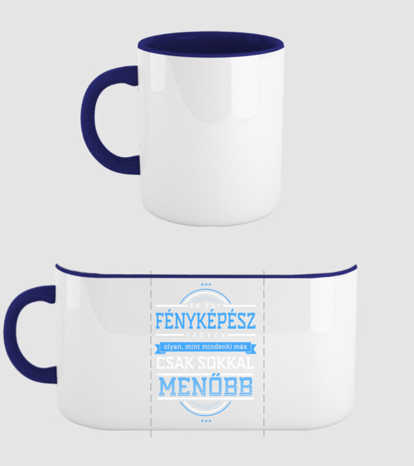Én egy menő...FÉNYKÉPÉSZ minta sötétkék pólón