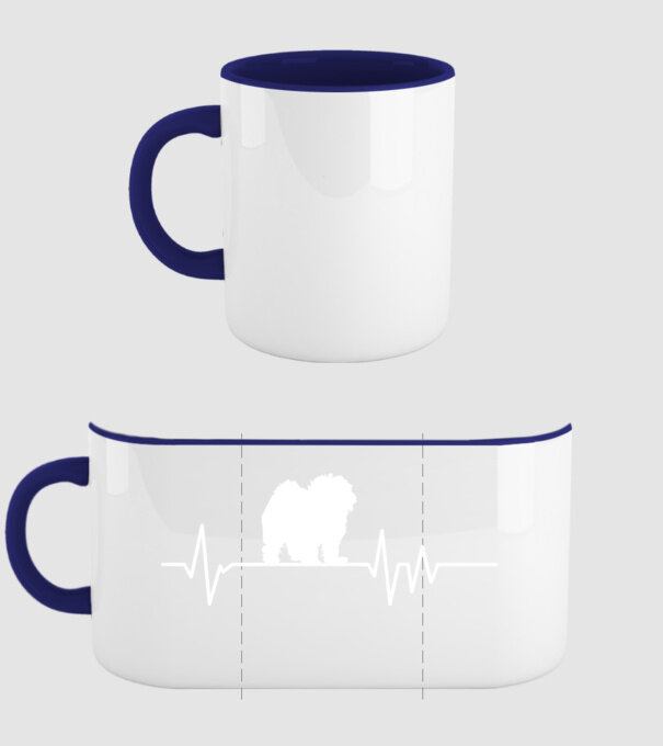 Heartbeat sziluett Bolognese minta sötétkék pólón