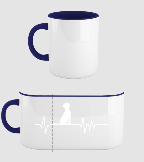 Heartbeat sziluett Vizsla minta sötétkék pólón