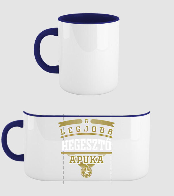 Legjobb apuka...HEGESZTŐ minta sötétkék pólón
