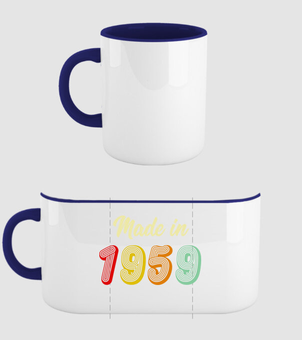 made in 1959 retro minta sötétkék pólón