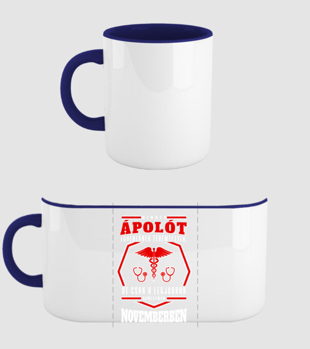 Minden ápolót egyenlőnek teremtettek...november minta sötétkék pólón