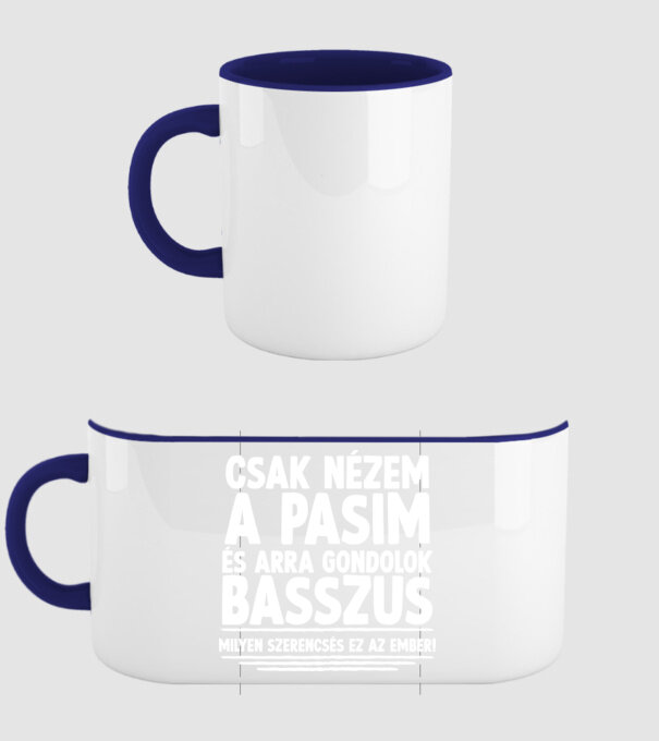 Nézem a pasim minta sötétkék pólón