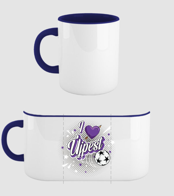 Popart Újpest minta sötétkék pólón