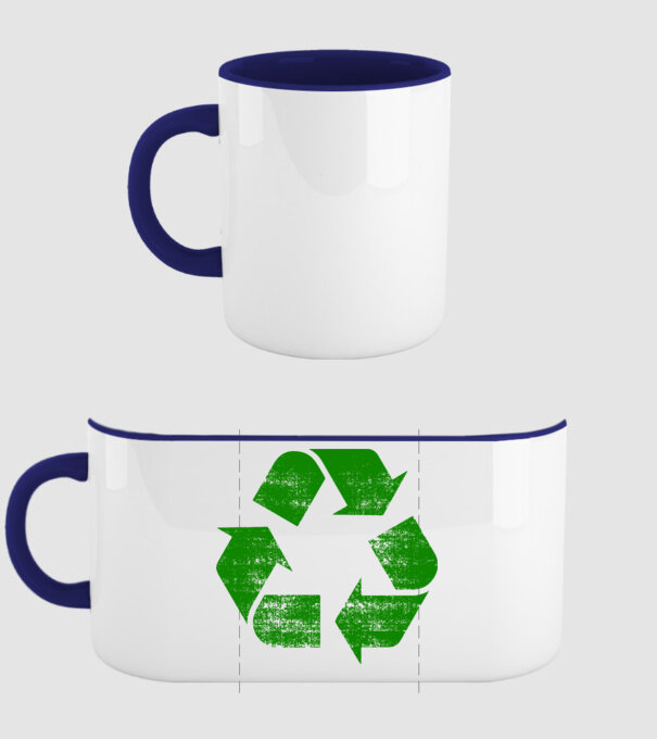 RECYCLE minta sötétkék pólón