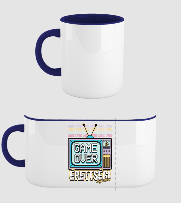 Retro ballagás érettségi teljesítve minta sötétkék pólón
