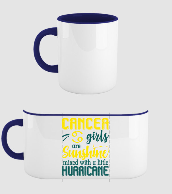 Sunshine with Hurricane CANCER minta sötétkék pólón