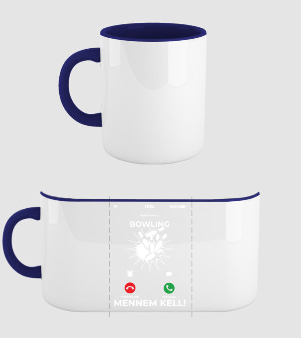 Telefon hívás bowling minta sötétkék pólón