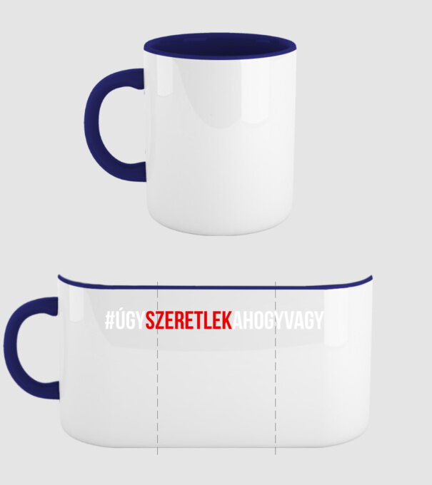 Úgy szeretlek ahogy vagy minta sötétkék pólón
