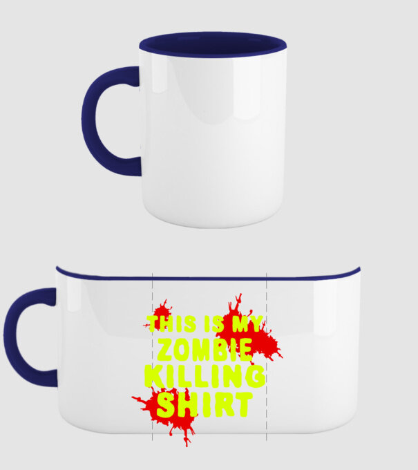 zombie killing shirt_4240 minta sötétkék pólón