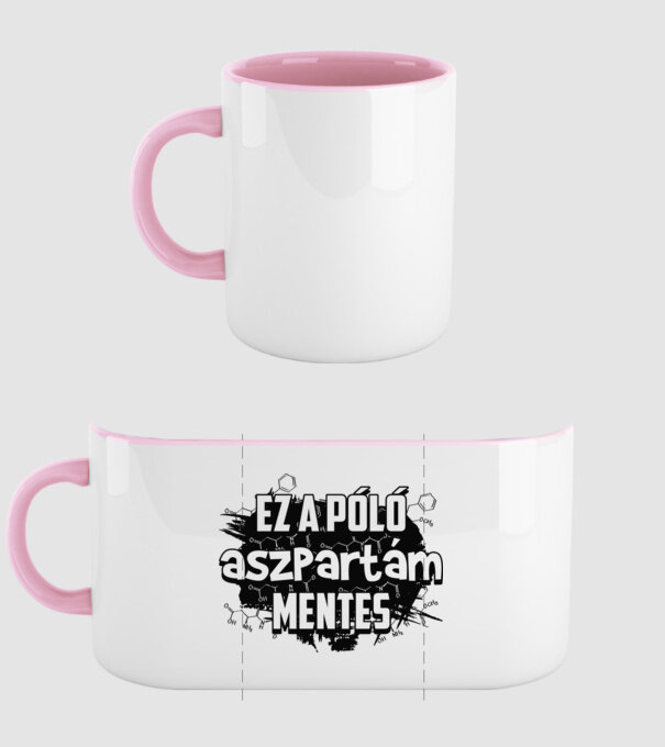 Aszpartám mentes fekete minta világos rózsaszín pólón