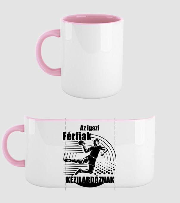 Az igazi férfiak kézilabdáznak minta világos rózsaszín pólón