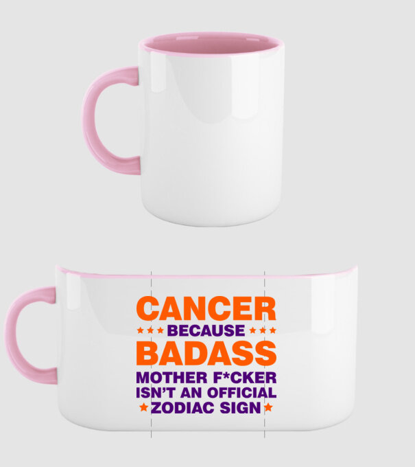 Badass zodiac CANCER minta világos rózsaszín pólón