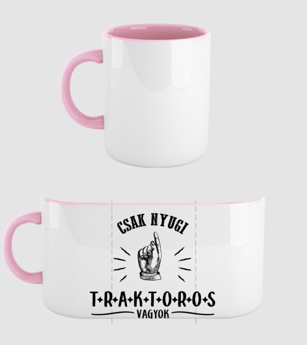 Csak nyugi...traktoros minta világos rózsaszín pólón