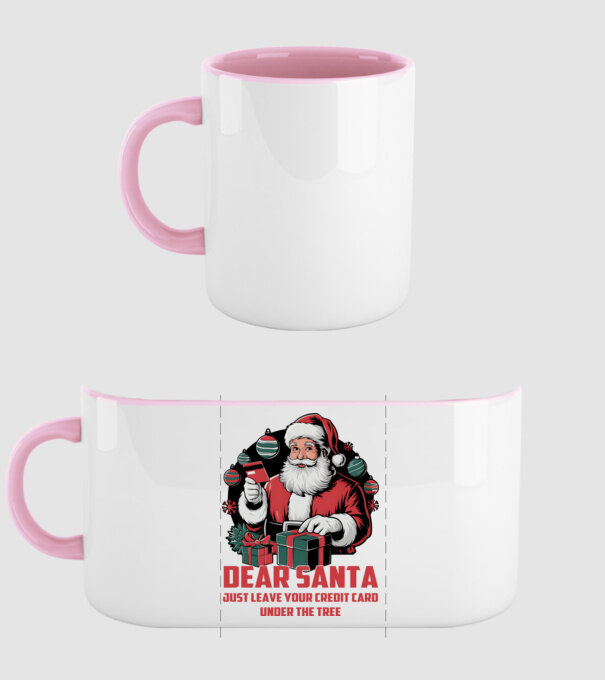 Dear Santa Just leave your credit card under the tree angol minta világos rózsaszín pólón