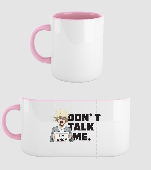 Dont talk me-Bakugo-My Hero Academia-fehérre minta világos rózsaszín pólón