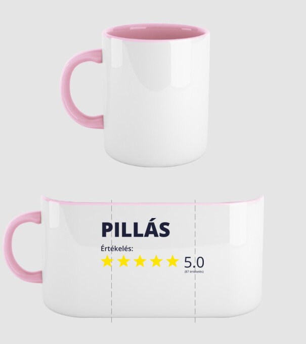 Értékelés 5 csillag - PILLÁS minta világos rózsaszín pólón