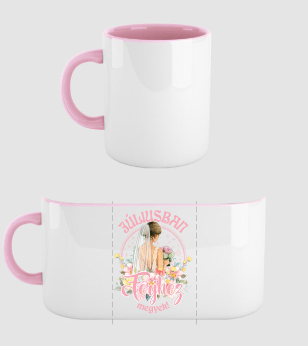 Férjhez megyek floral világos pink JÚLIUS minta világos rózsaszín pólón