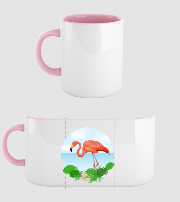 Flamingó minta világos rózsaszín pólón