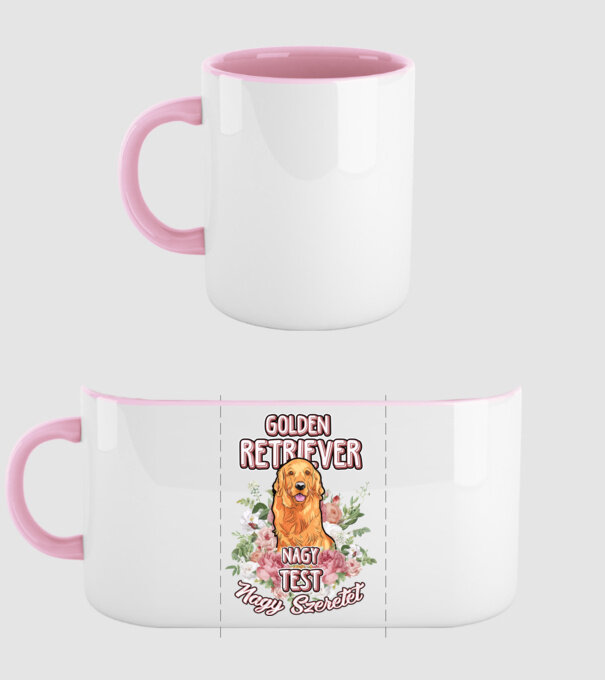 FLORAL DOGGO goldie minta világos rózsaszín pólón