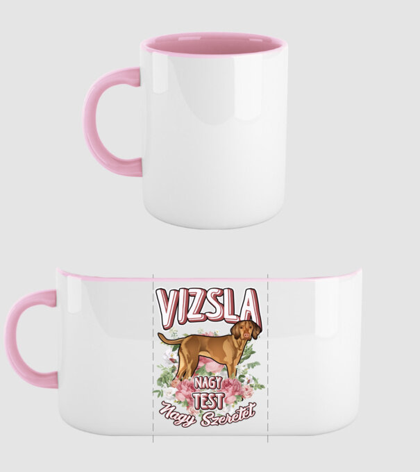 FLORAL DOGGO  vizsla minta világos rózsaszín pólón