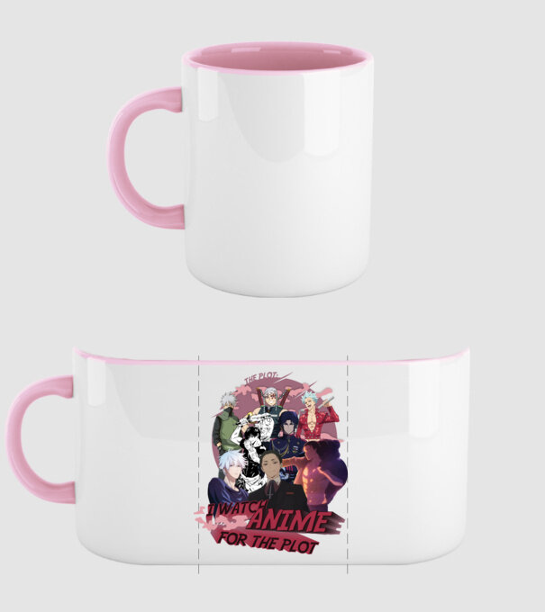 I watch Anime for the plot-Naruto-Balance Unlimited-Jujutsu Kaisen-Seven Deadly Sins-Attack On Titan minta világos rózsaszín pólón