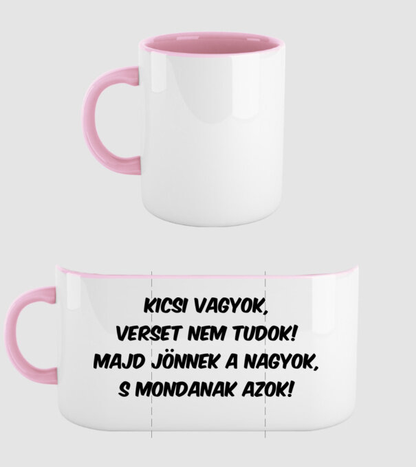 Kicsi vagyok... minta világos rózsaszín pólón