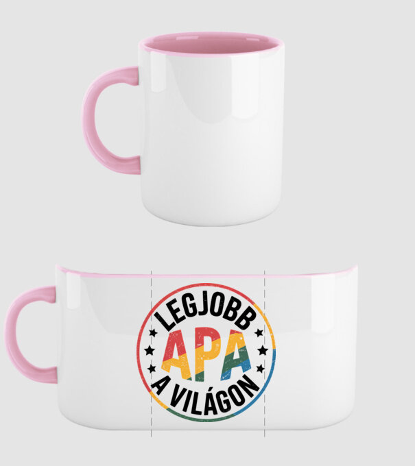 Legjobb apa a világon minta világos rózsaszín pólón