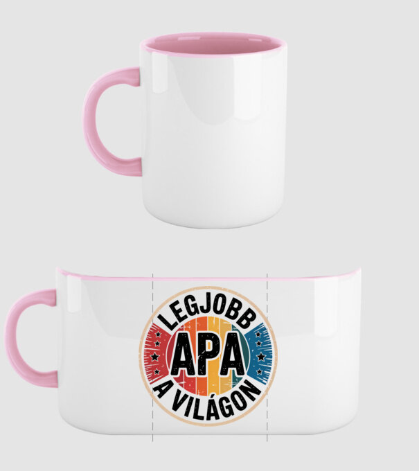 Legjobb apa a világon minta világos rózsaszín pólón