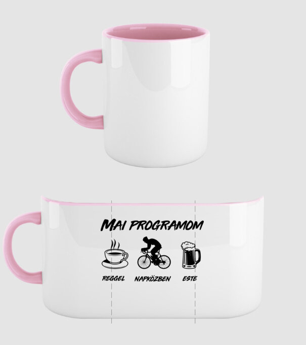 Maiprogramomv2 minta világos rózsaszín pólón