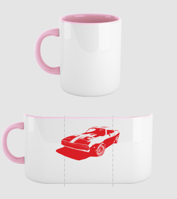 musclecar minta világos rózsaszín pólón