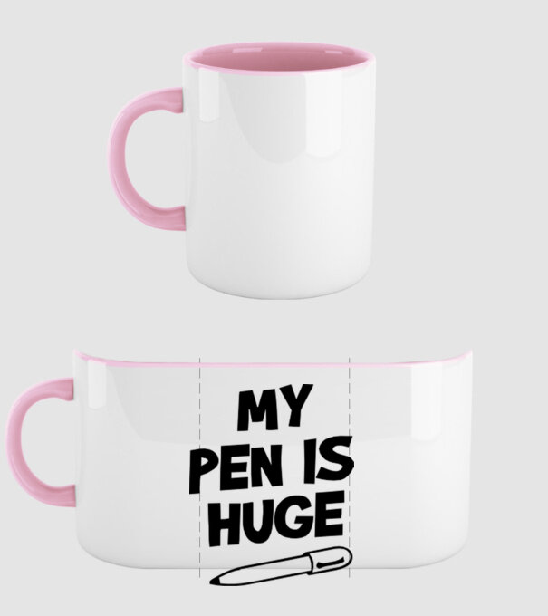 My Pen Is Huge.eps minta világos rózsaszín pólón