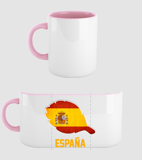 Spanyol zászló minta világos rózsaszín pólón