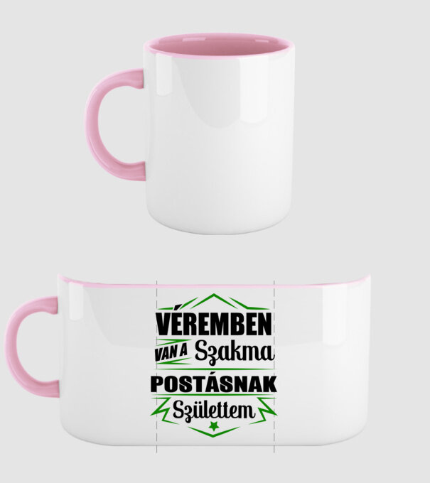 Véremben van a szakma Postás minta világos rózsaszín pólón