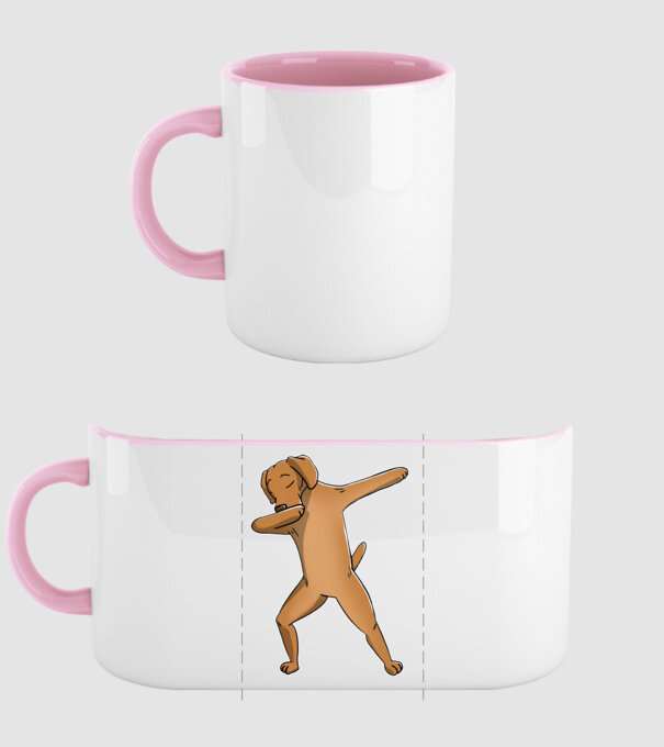 Vizsla DAB minta világos rózsaszín pólón