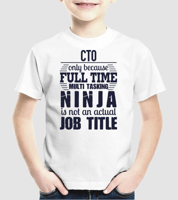 CTO-full time ninja minta fehér pólón