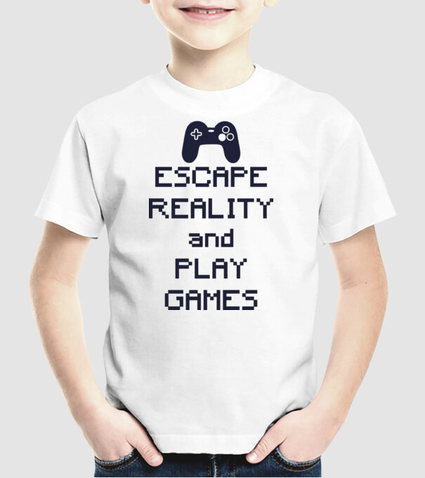 Escape reality minta fehér pólón