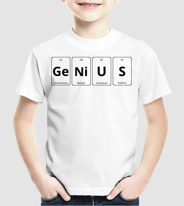 Genius periodus minta fehér pólón
