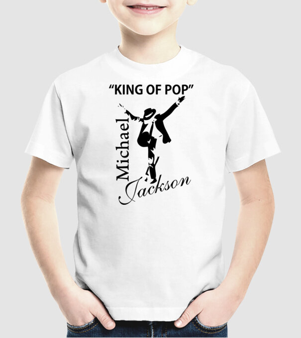 King Of Pop minta fehér pólón