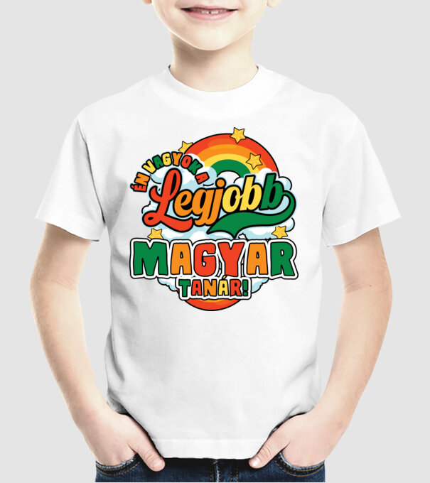 Legjobb magyar tanár minta fehér pólón