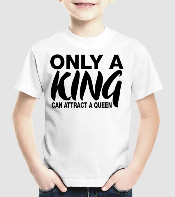 Only a King minta fehér pólón
