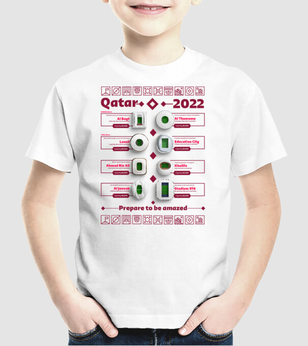Qatar 2022 stadionok minta fehér pólón