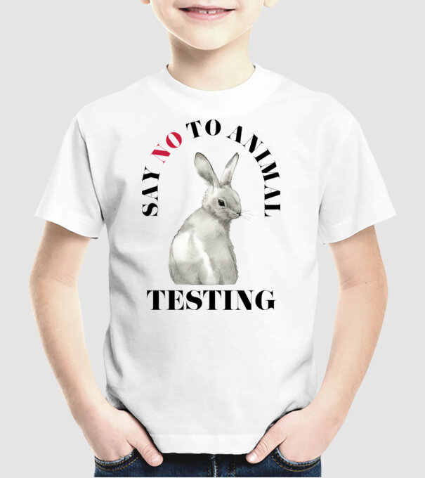 Say NO to animal testing minta fehér pólón