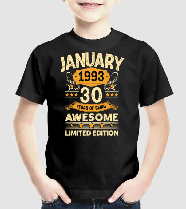 January 1993 30 years of being limited edition minta fekete pólón