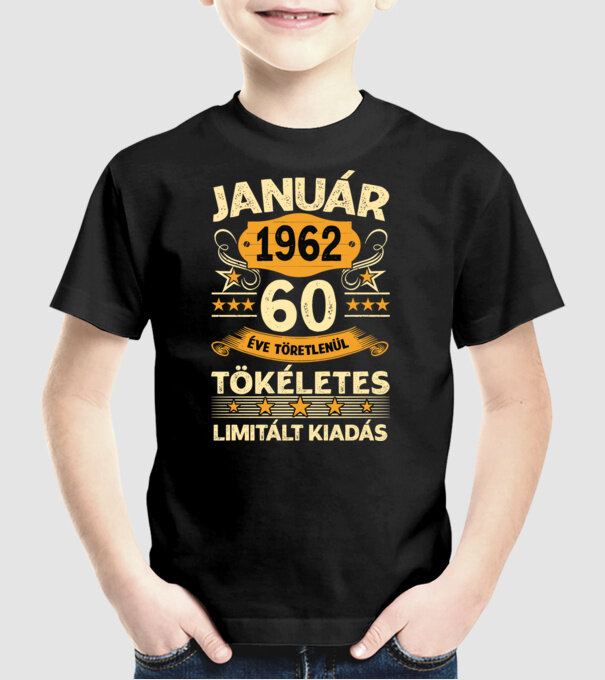60 éve töretlenül tökéletes_január minta fekete pólón