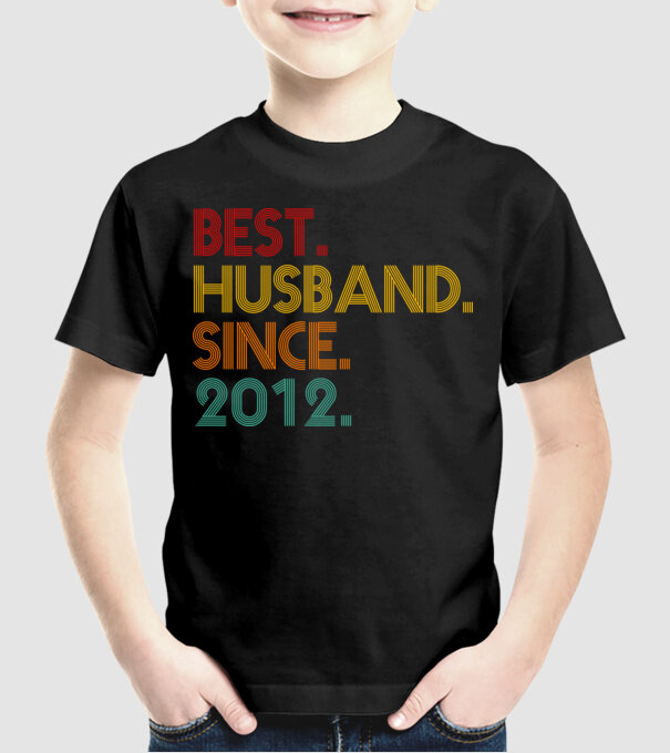 best husband since 2012 retro minta fekete pólón