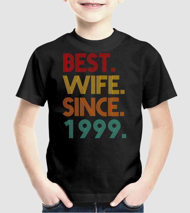 best wife since 1999 retro minta fekete pólón