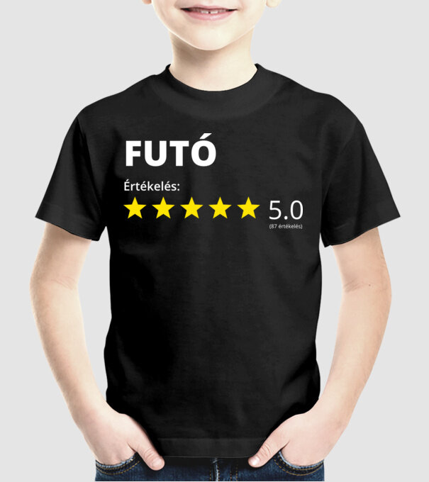 Értékelés 5_FUTÓ minta fekete pólón