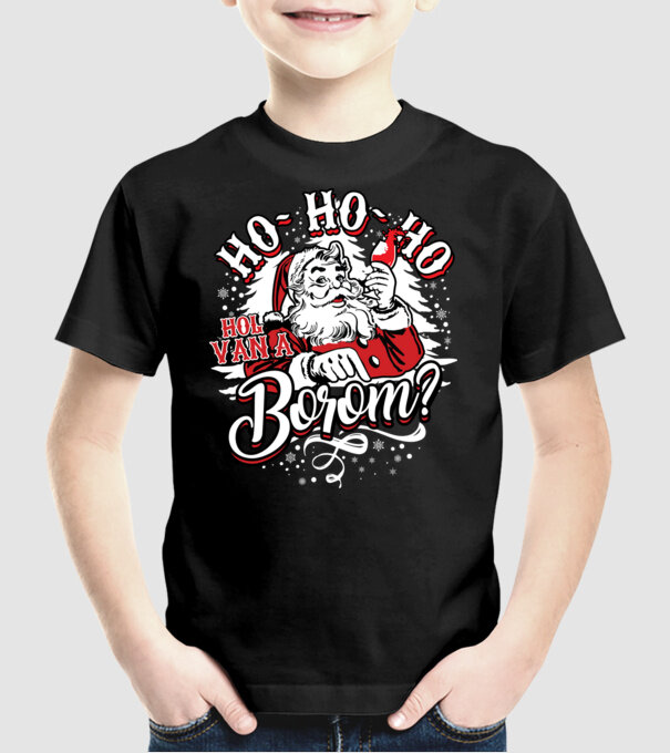 HoHoHo Hol van a borom minta fekete pólón
